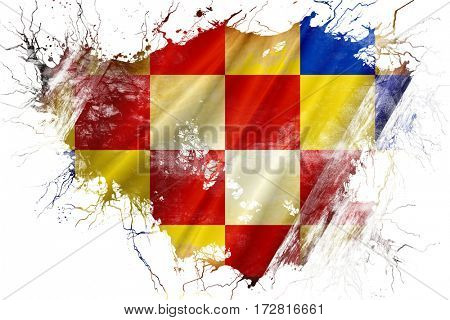 Grunge old antwerp, antwerpen flag 