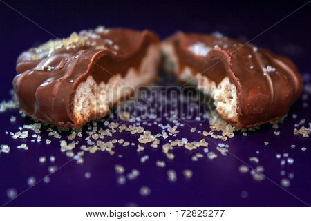 sweetmeat in  on turn blue background temptation dessert  sweet