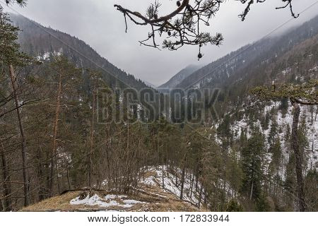 Biely Creek With Bridges And Big Hills Over Valley