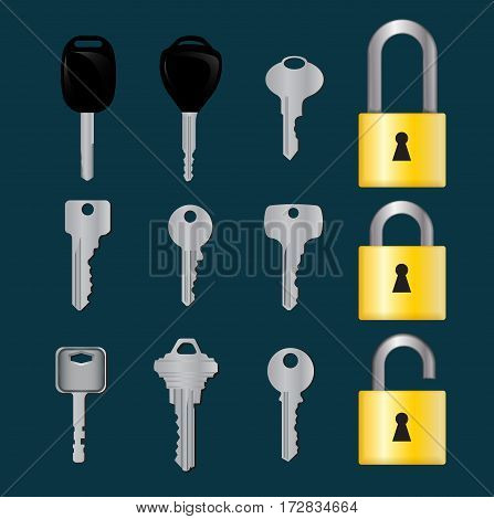 Lock and key - Icon Vector illustration