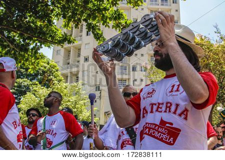 Brazilian Popular Street Carnival With Samba Music