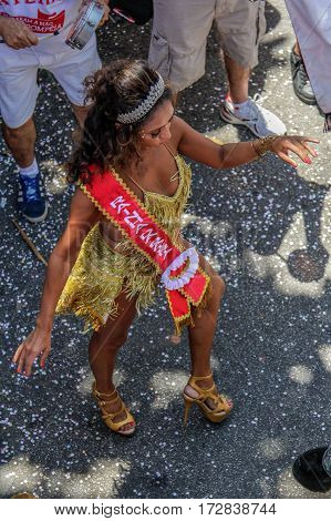 Brazilian Popular Street Carnival With Samba Music