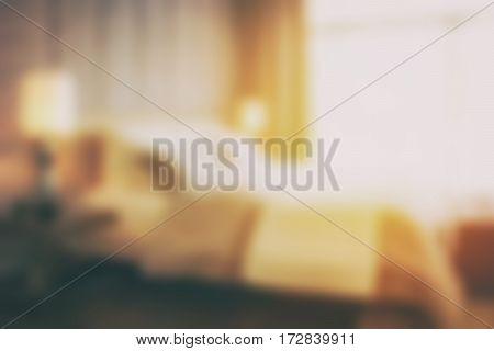 Blurred Background Bedroom In Modern Intrior Style