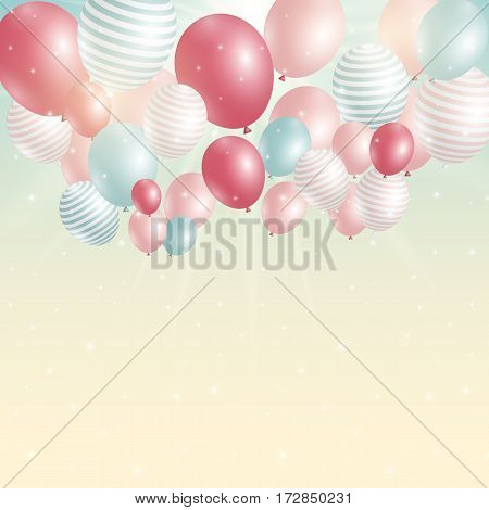 Color Glossy Balloons Background Vector Illustration eps10