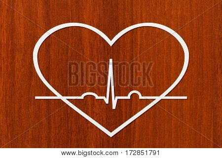 Heart shape with echocardiogram. Health or cardiology concept. Abstract conceptual image