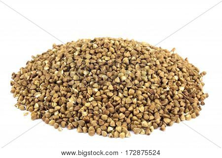 Buckwheat isolated on white useful and tasty natural