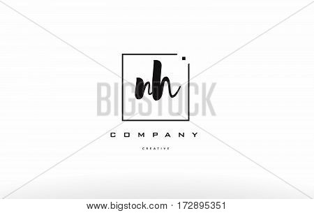 Nh N H Hand Writing Letter Company Logo Icon Design