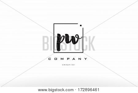 Pw P W Hand Writing Letter Company Logo Icon Design