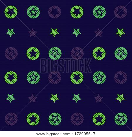 Abstract seamless pattern for girls or boys. Neon picture. Dark background with bright colorful stars. Creative vector drawing. Funny wallpaper for textile and fabric. Fashion style.