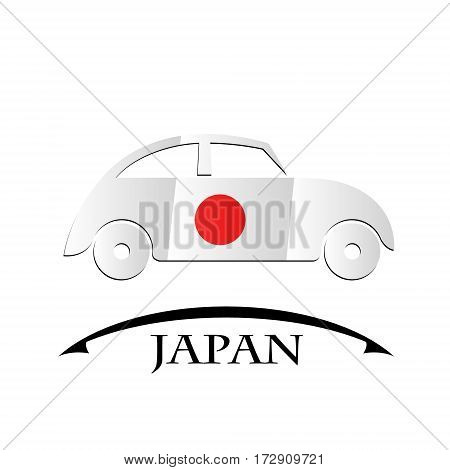 car icon made from the flag of Japan