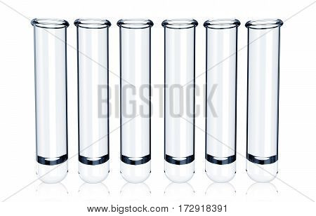 Laboratory Glassware. Chemical Flask on a white background. 3d Rendering.