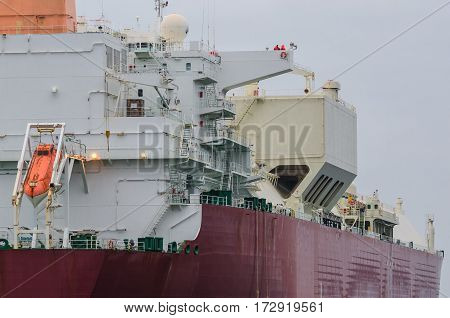 GAS CARRIER - A vessel viewed from the stern