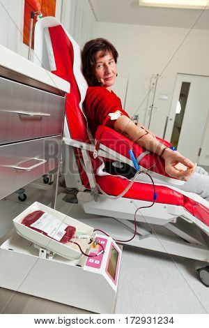 blood from the blood donations in blood laboratory