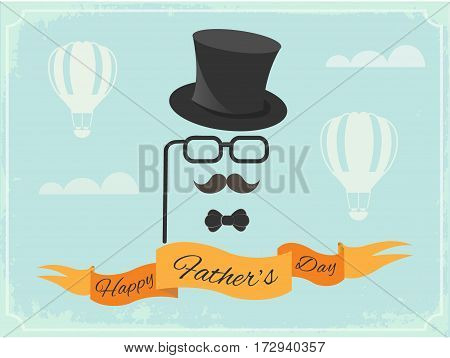 Happy Father's Day Poster greetings in retro style.