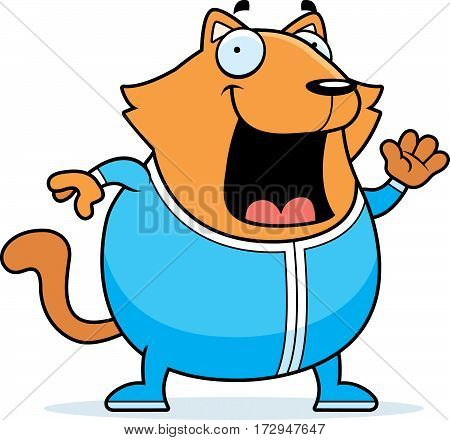 Cartoon Cat In Pajamas
