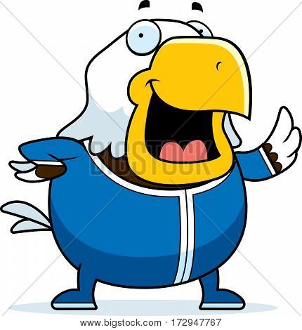 Cartoon Bald Eagle In Pajamas