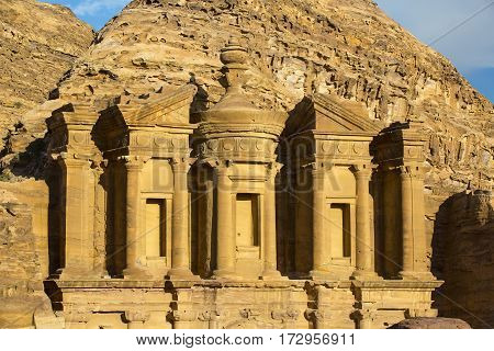 Ancient abandoned rock city of Petra in Jordan tourist attraction