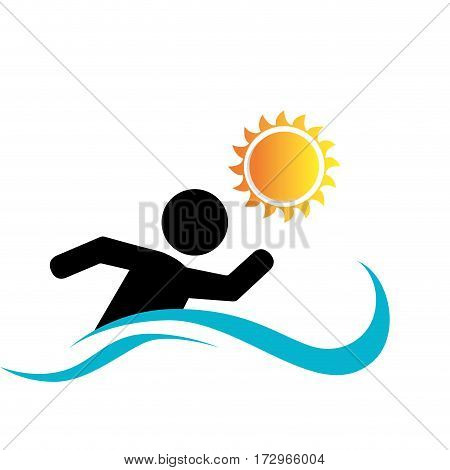 swiming athlete silhouette icon vector illustration design