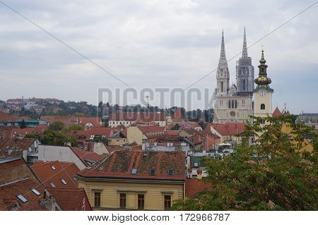 Panoramic view of the Zagreb Lower Town