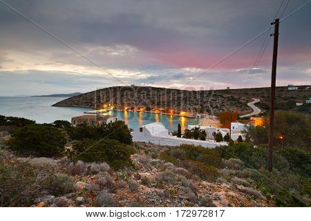 Harbor of Agios Georgios village on Iraklia island in Lesser Cyclades, Greece.