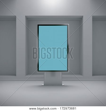 Street ad bannet mockup. Clipping path included. 3d render image. 3D rendering