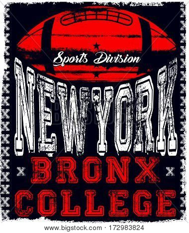 New york Varsity Sport vector print and varsity. For t-shirt or other uses in vector.T shirt graphic