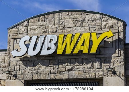 Indianapolis - Circa February 2017: Subway Sandwich Location. Subway is the World's Largest Submarine Sandwich Chain V