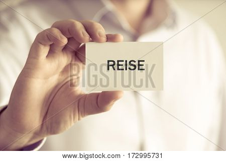 Businessman Holding Message Card 