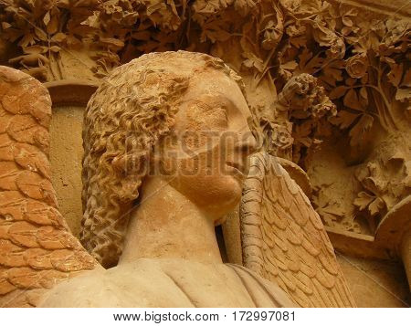 Cathedral gothic statues architecture middle age smile angels religion religion