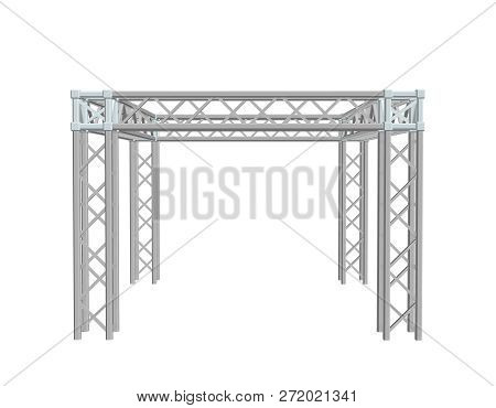 Truss Construction. Isolated On White Background. 3d Vector Illustration.