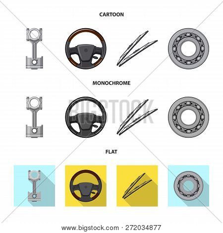 Vector Illustration Of Auto And Part Symbol. Set Of Auto And Car Vector Icon For Stock.