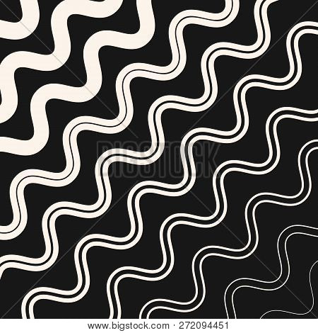 Abstract Geometric Pattern With Fading Diagonal Wavy Lines, Halftone Stripes. Extreme Sport Style, U