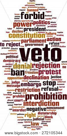 Veto Word Cloud Concept. Vector Illustration On White