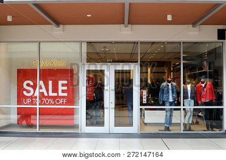 Genting Highlands, Malaysia- Dec 03, 2018: Calvin Klein Outlet At Genting Highlands Premium Outlets,