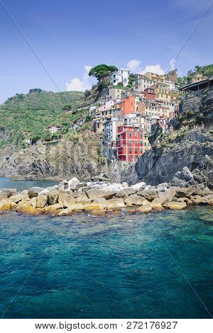 Riomaggire, Italy, La Specia Province, Liguria Regione, 08 August, 2018: View On The Colorful Houses