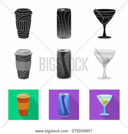 Vector Design Of Drink And Bar Symbol. Set Of Drink And Party Stock Vector Illustration.