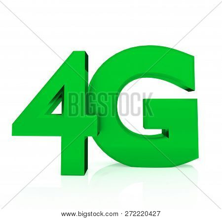 4g Wireless Sign. Mobile Telecommunication Concept. Isolated White Background. 3d Renering