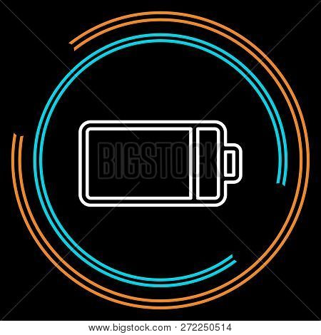 Simple Battery Thin Line Vector Icon. Editable Stroke.