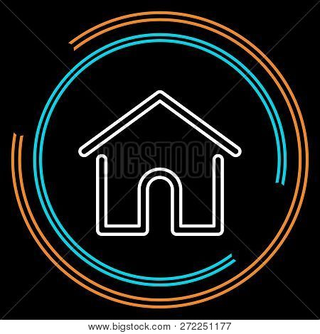 Simple Home Thin Line Vector Icon. Editable Stroke.