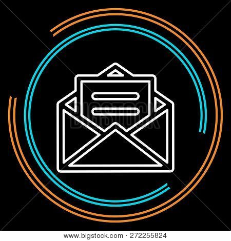 Simple Open Mail Thin Line Vector Icon. Editable Stroke.
