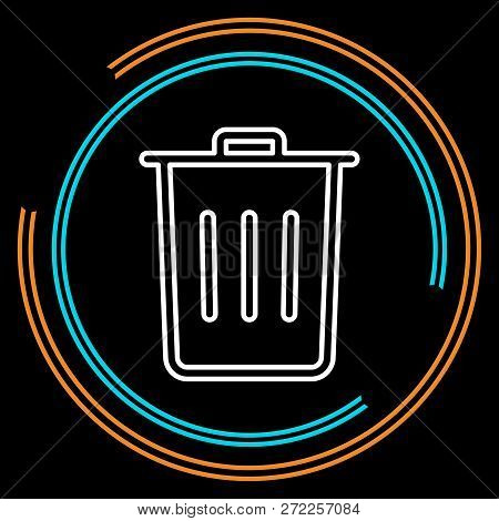 Simple Trash Thin Line Vector Icon. Editable Stroke.