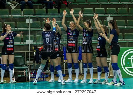 Odessa, Ukraine November 27, 2018: 2019 Cev Volleyball Cup - Women 16Th Finals Khimik Yuzhny (ukr) -