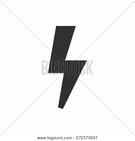 Lightning Icon Vector. Simple Flat Symbol. Vector Illustration On White Background