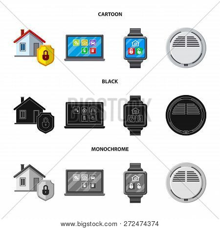 Vector Illustration Of Office And House Symbol. Set Of Office And System Stock Symbol For Web.