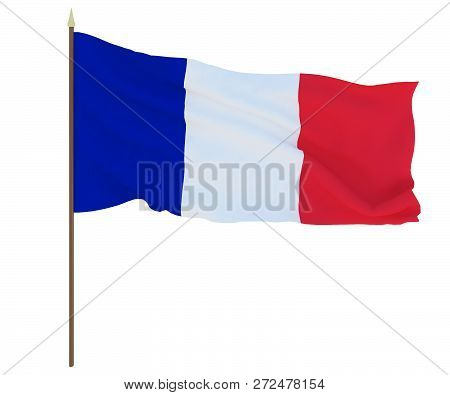 National Flag Of Clipperton Island. Background  With Flag Of Clipperton Island.