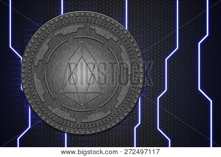 Concept Of Eos Coin. Cryptocurrency Blockchain Platform , Digital Money