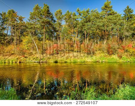 Park And River In The Autumn At Anyksciai