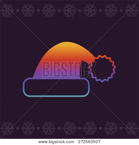 Christmas Santa Hat. Modern Colors. Line Art Vector Icon In Bright Novelty Gradients For Apps And We
