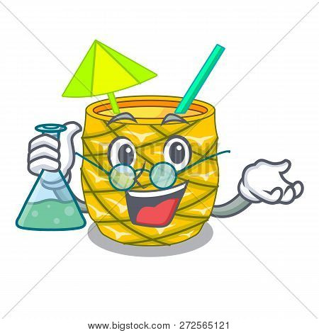 Professor Pineapple Juice In Glassware On Mascot