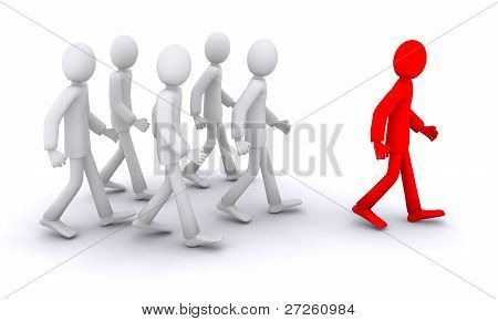 megy a vezető 3D-s emberek